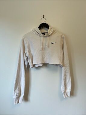 Vintage 80s Nike Blue Tag White Cropped Hoodie